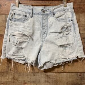 American Eagle High Rise Button Fly Denim Shorts Size 10